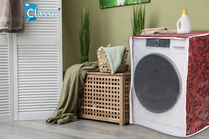 Classic® Front Load Washing Machine Cover Suitable for LG 5.5 Kg, 6 Kg, 6.5 Kg (50cmsX63cmsX81cms, Red Flower) - Image 2