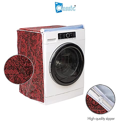 Classic® Front Load Washing Machine Cover Suitable for LG 5.5 Kg, 6 Kg, 6.5 Kg (50cmsX63cmsX81cms, Red Flower) - Image 4