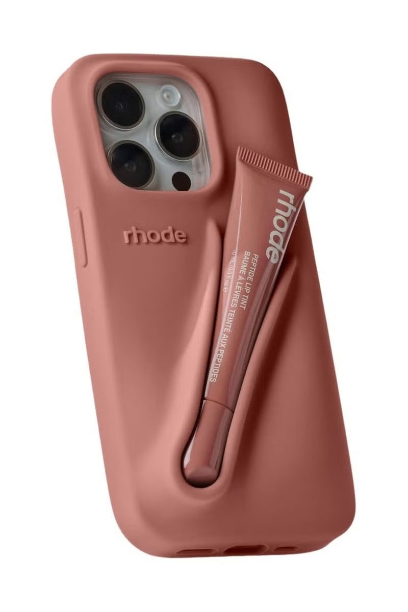 rhode iPhone 16 Pro Lip Gloss Phone Case – Liquid Silicone & Camera Protection – Lip Tint Holder Cover - Image 1