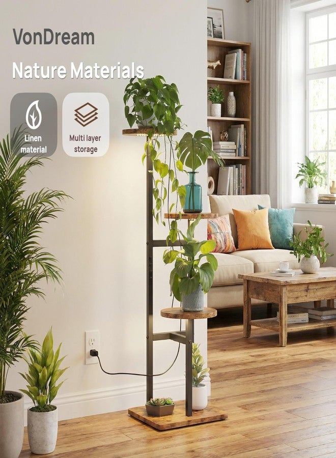 VonDream 5 Tier Plant Stand Indoor, Tiered Plant Stands for Indoor Plants Multiple, Corner Flower Stand for Living Room, Multi-Layer Vintage Design Plant Shelf - Image 2