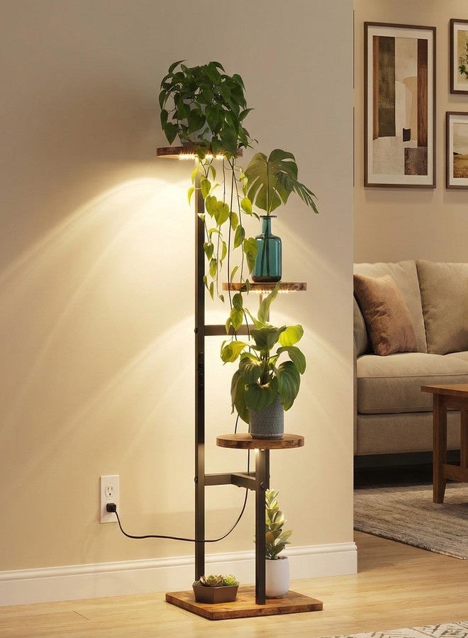 VonDream 5 Tier Plant Stand Indoor, Tiered Plant Stands for Indoor Plants Multiple, Corner Flower Stand for Living Room, Multi-Layer Vintage Design Plant Shelf - Image 1