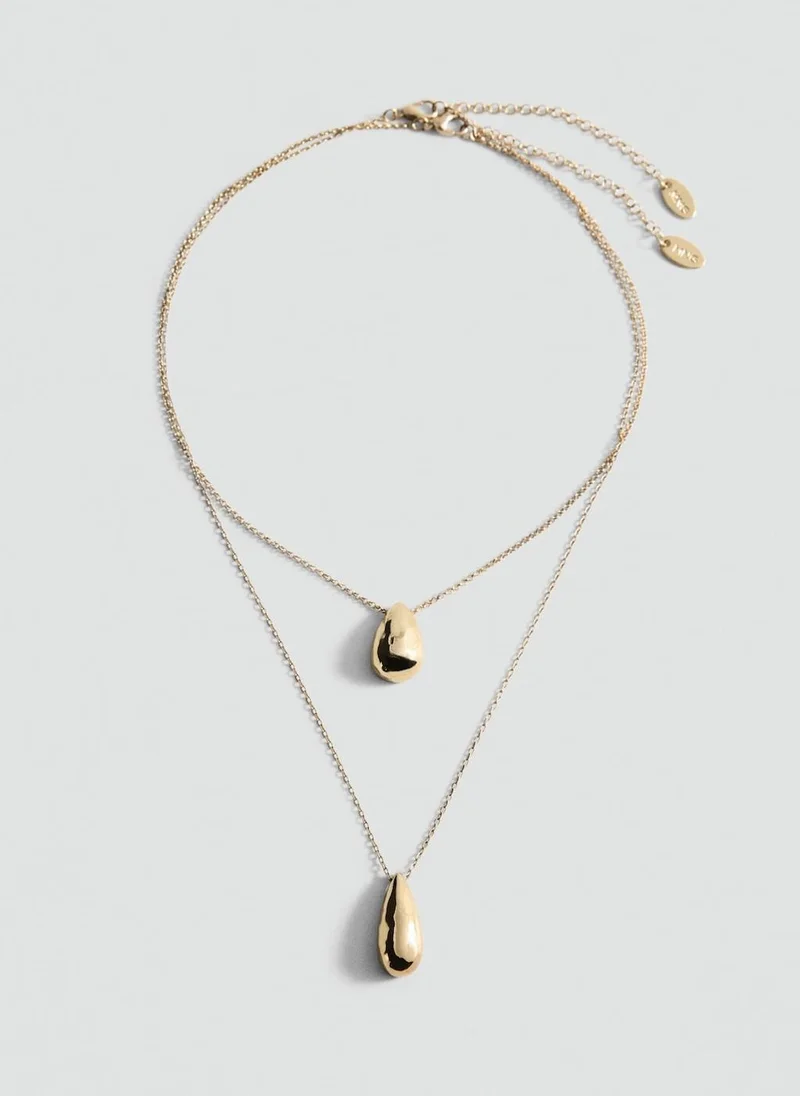 MANGO Double-Drop Pendant Necklace