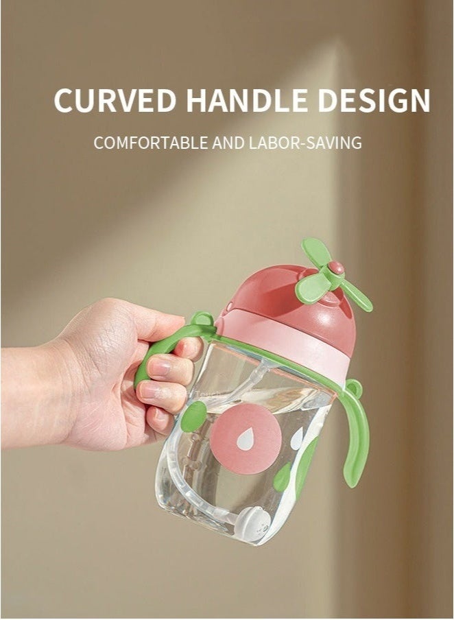 MIXDE Baby Straw Bottle Toddler Water Bottle Sippy Cup for Baby 6-12 Months Baby Straw Cup Sipper Bottle for Kids with Handles 300ml (Pink) - Image 4