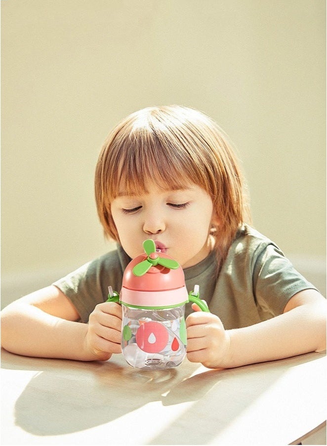 MIXDE Baby Straw Bottle Toddler Water Bottle Sippy Cup for Baby 6-12 Months Baby Straw Cup Sipper Bottle for Kids with Handles 300ml (Pink) - Image 3
