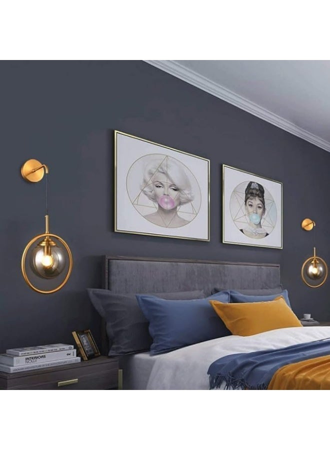 AFN Modern Decorative Wall Light with Glass Shade and Hanging Design for Living Room Bedroom Bedside Hallway, Energy Efficient Wall Mounted Accent Lighting Fixture - Image 2