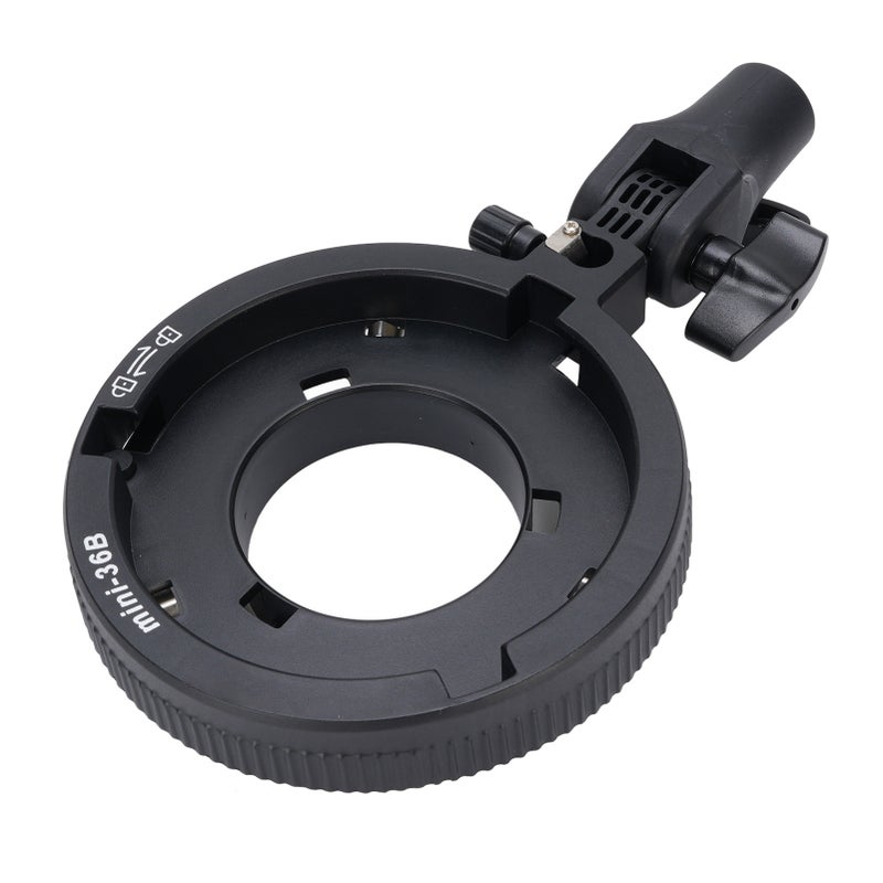 Bowens Mount Adapter: Aluminum Construction, Universal Compatibility - 180° Tilt, Umbrella Alignment Camera Flash Bracket Holder for Studio Lighting & Outdoor Photography - Image 2