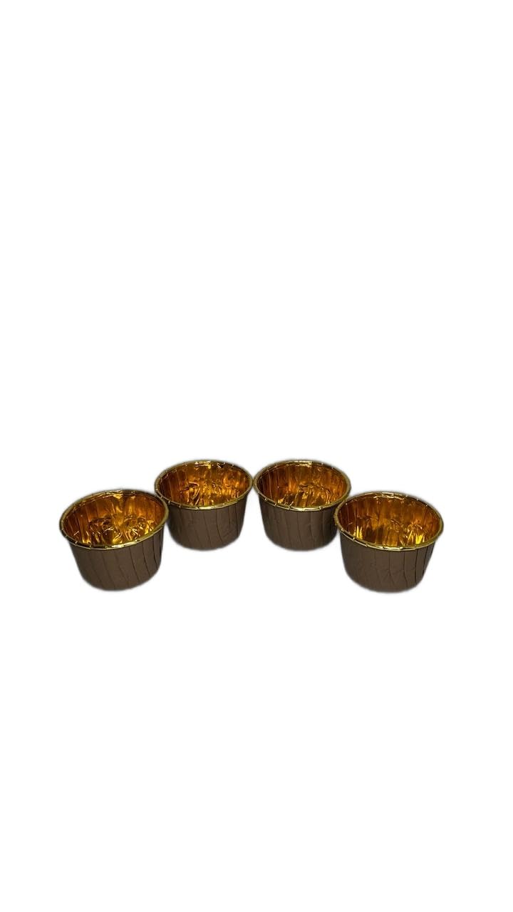 Baekence Choco Lava Mould Cake Mould Chocolava Baking Mould Brown Golden Pack of 500 pcs - Image 1