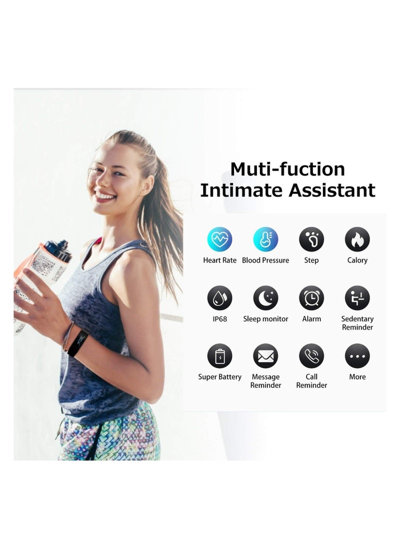 W4YOU - Fitness Tracker with Step Counter ,Calories,Stopwatch,IP68,Health Tracker with Heart Rate Monitor,Sleep Tracker,Blood Oxygen,Temperature,Smartwatch,Camera Control, Message Notifications - Image 1
