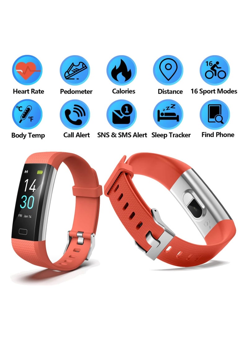 W4YOU - Fitness Tracker with Step Counter ,Calories,Stopwatch,IP68,Health Tracker with Heart Rate Monitor,Sleep Tracker,Blood Oxygen,Temperature,Smartwatch,Camera Control, Message Notifications - Image 1