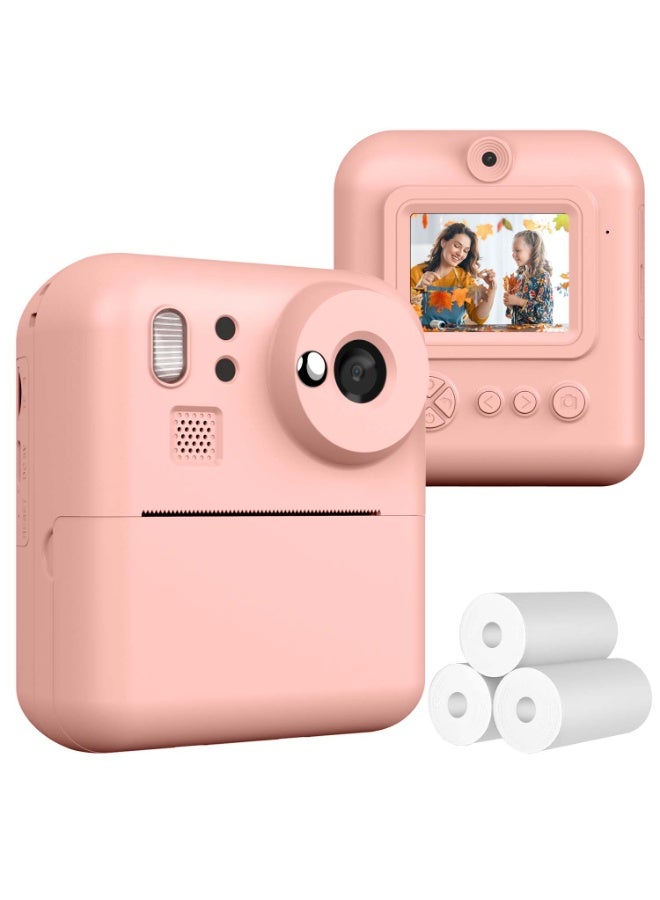 Kids Instant Print Camera 48MP Dual Lens Digital Camera For Boys Girls,1080P HD Video 8X Zoom,One-Click Print 3 Print Modes,Flash Color Filters Frames Stickers MP3 Player 5 Games,Portable Kids Toy Camera Perfect Birthday Christmas Easter Gift - Image 1