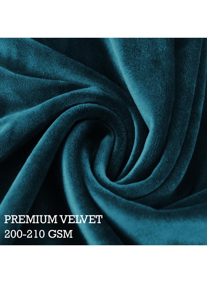 HOKIPO Original Velvet Wingback Chair Cover, Stretch Fitted, Removable Washable Furniture Protector Slipcover, Peacock Blue (AR-4761-PBLU) - Image 3