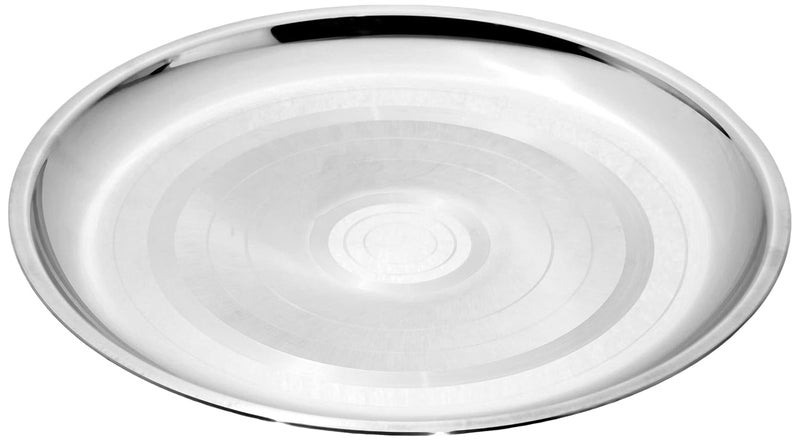 Neelam Neelam Stainless Steel 12, 22 Gauge, Diamond Plate, 27.5 cm, Dishwasher Safe, Durable & Elegant Round Plate for Serving, Perfect for Daily Use, Parties, Special Occasion, Stylish Look, Sliver - Image 2