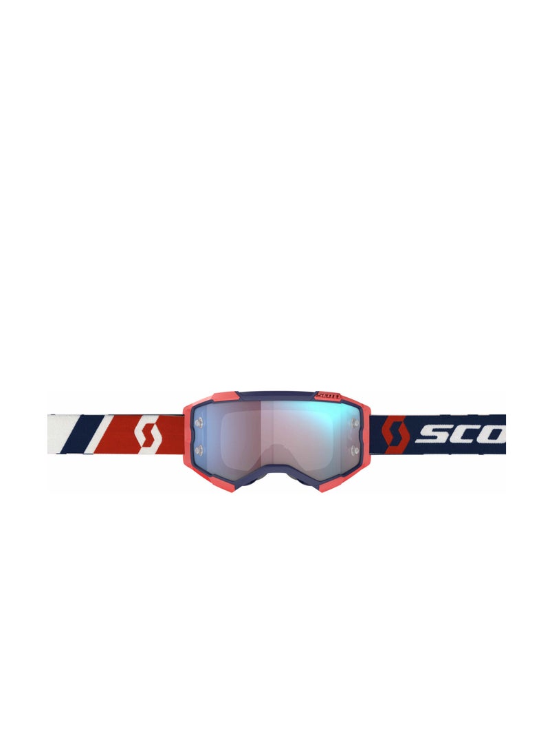 Scott Fury Red Blue Motocross Goggles red blue blue chrome works - Image 2