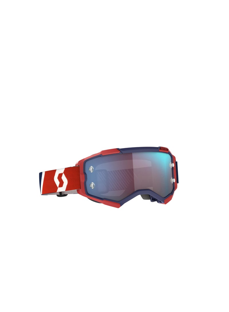 Scott Fury Red Blue Motocross Goggles red blue blue chrome works - Image 1