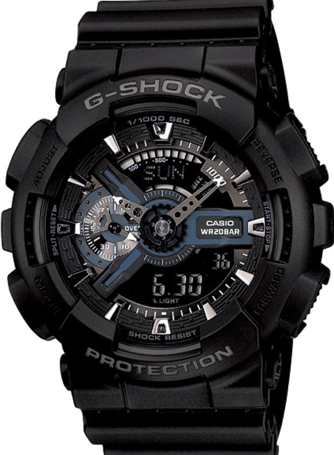 Shock Athletic G Shock Casio Watch for Men Analog-Digital World Time Black Dial GA-110-1B Shock Athletic - Image 1