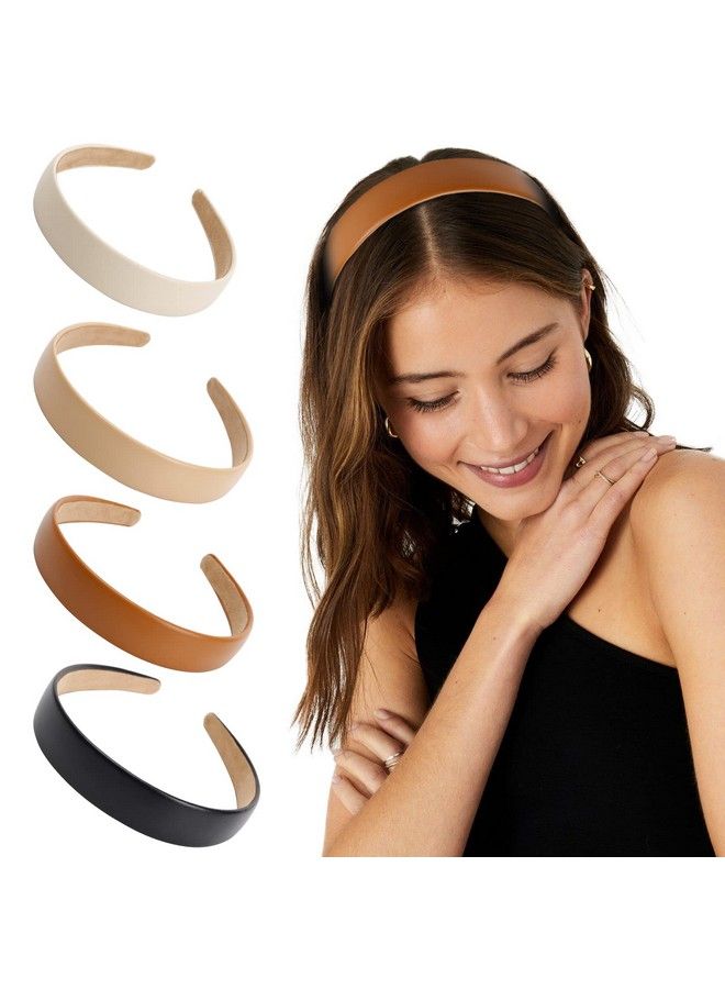 WOVOWOVO Leather Headbands For Women 1Inch Non Slip Soft Pu Hair Head Bands Diademas Para Mujer De Moda Cute Beauty Fashion Hairbands Hair Accessories - Image 2