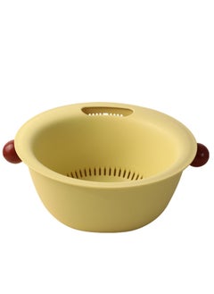 SYOSI Sink Drain Colander, Double Layer Sink Strainer with Smooth Surface, Long Lasting Drainer Basket, Portable Dish Cleaning Strainer, Colander Set for Cleaning Washing Mixing for Fruit Food Vegetables  - Image 1