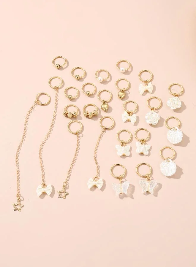 تايك تو مجموعة من 24 خاتم شعر منمق