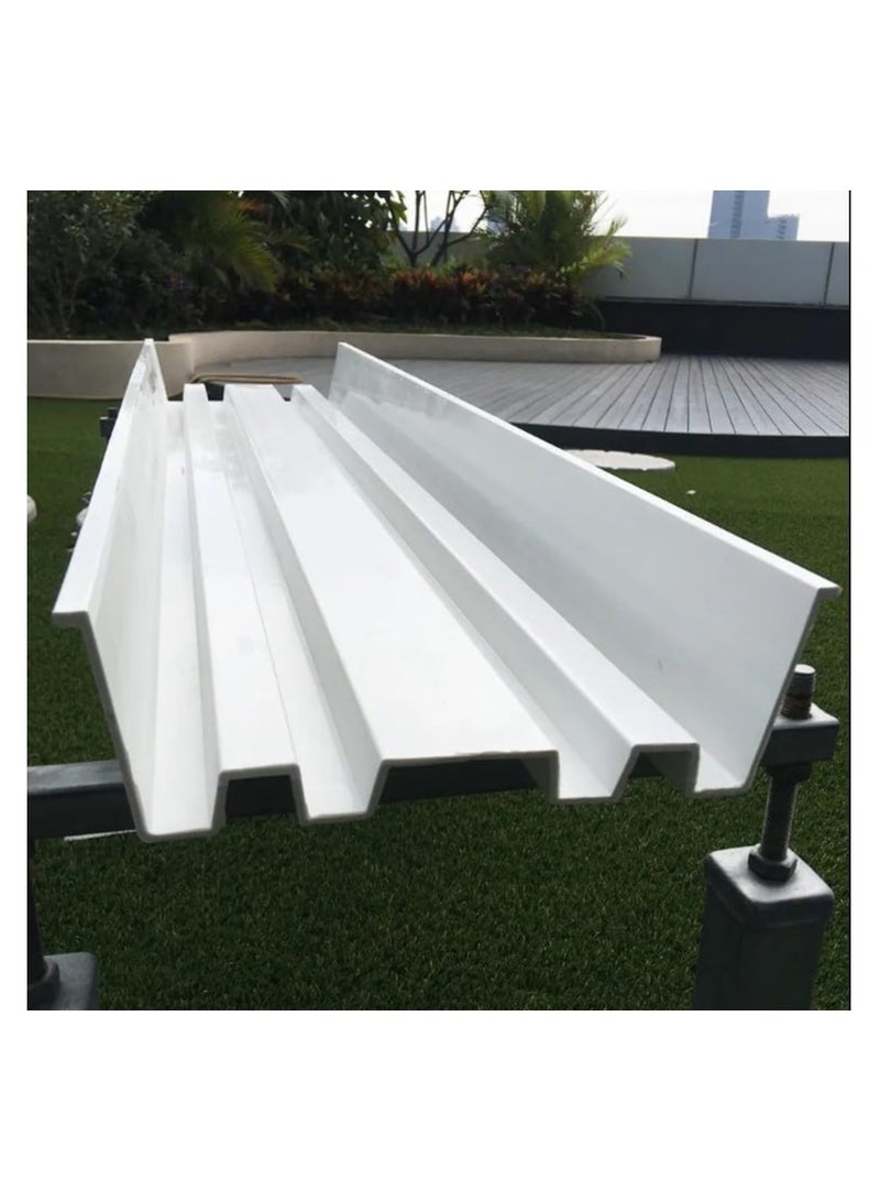 ماركة غير محددة صينية مجرى مائية مموجة مع غطاء نهائي، فتحة تصريف، صينية UPVC بدرجة غذائية 3M للفراولة، الطماطم، الخيار، الخضروات والفواكه، مثبطة للأشعة فوق البنفسجية، مثالية لألواح نمو الصوف الصخري، جوز الهند  - Image 2