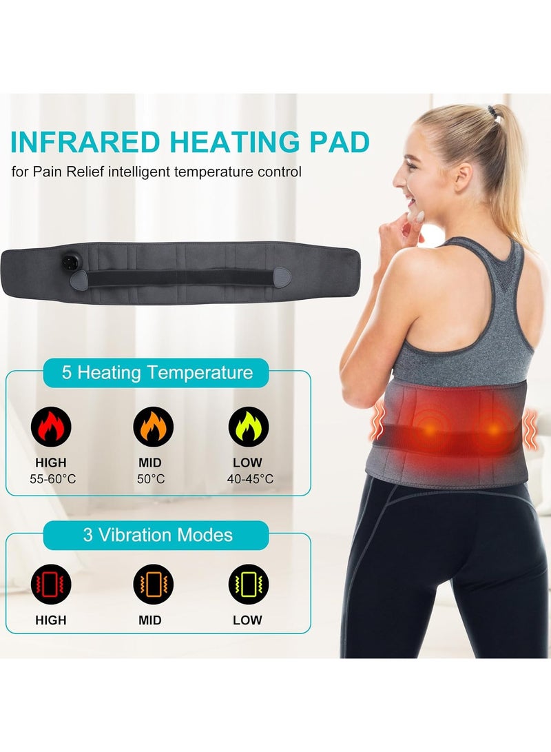 Loquat Cordless Heating Pad for Back Pain ReliefLumbar Massaager with Heat, Heated BackBelt Abdomen Warmer Lumbar Support,Rechargeable Heating Massage - Image 2