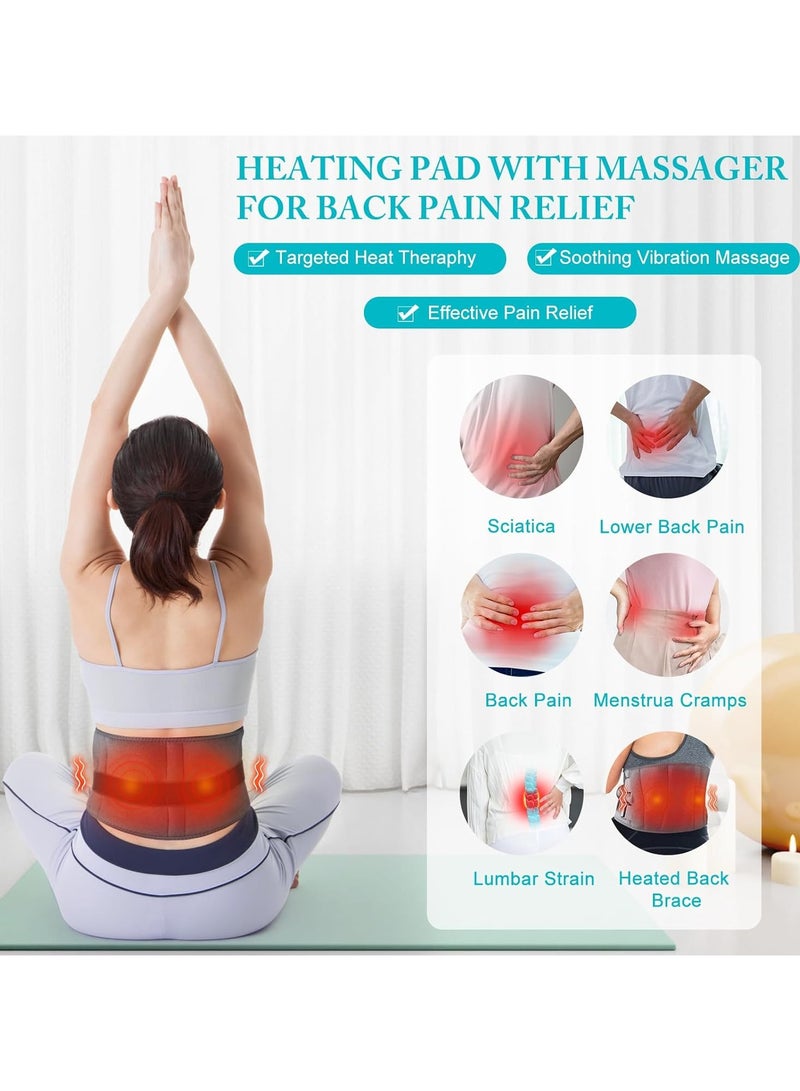 Loquat Cordless Heating Pad for Back Pain ReliefLumbar Massaager with Heat, Heated BackBelt Abdomen Warmer Lumbar Support,Rechargeable Heating Massage - Image 4