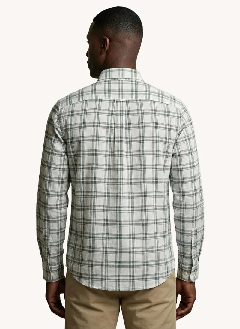 نوتيكا Men Dyed Cotton Long Sleeve Shirt for Comfortable Casual and Weekend Wear - Green