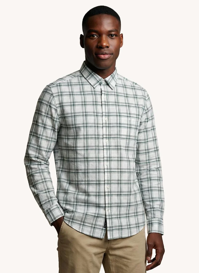 Men Dyed Cotton Long Sleeve Shirt for Comfortable Casual and Weekend Wear - Green
