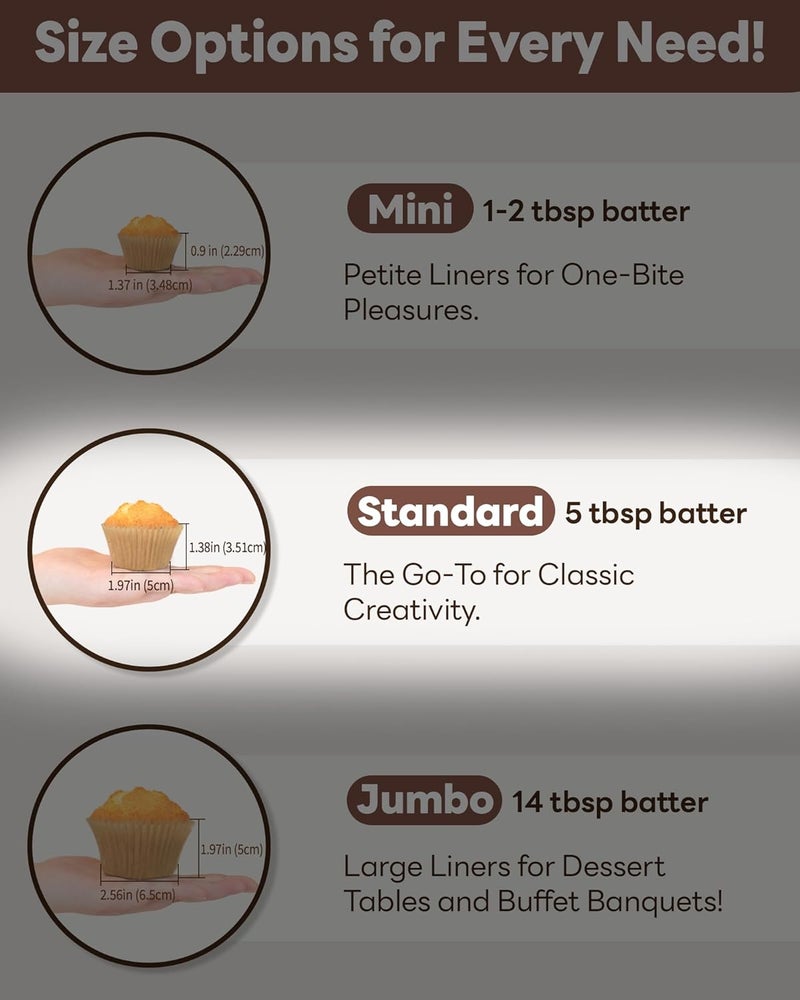 Bake Choice 200pcs Standard Black cupcake liners for baking,food grade cupcake wrappers,greaseproof parchment muffin liners for martin luther king jr day decorations - Image 4