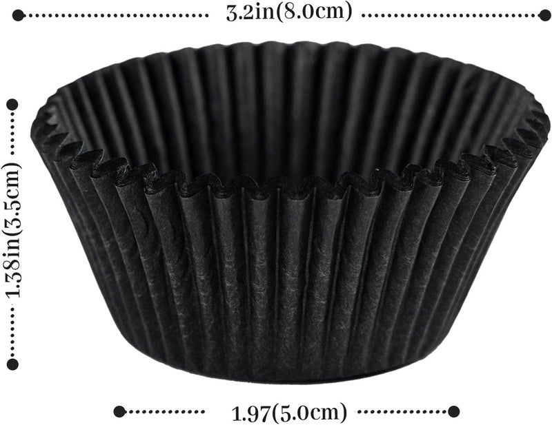Bake Choice 200pcs Standard Black cupcake liners for baking,food grade cupcake wrappers,greaseproof parchment muffin liners for martin luther king jr day decorations - Image 2