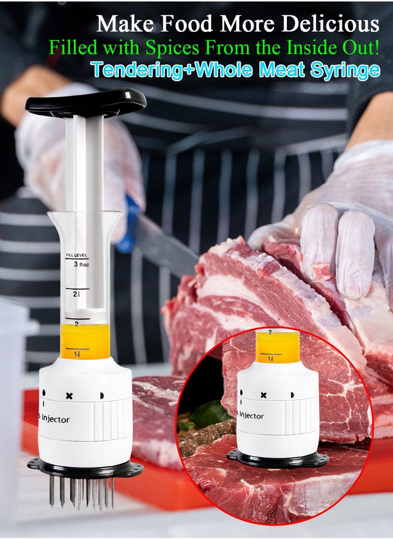 Syarme Meat Injector, Meat Tenderizer Needle Food syringe 90ml for Kitchen, Cooking, Baking, Outdoor BBQ, Etc. Including Food Injector Syringe, Oil Brush and Cleaning Brush  - Image 2