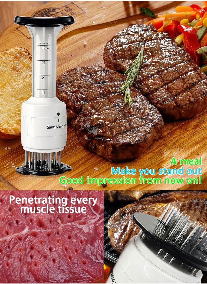 Syarme Meat Injector, Meat Tenderizer Needle Food syringe 90ml for Kitchen, Cooking, Baking, Outdoor BBQ, Etc. Including Food Injector Syringe, Oil Brush and Cleaning Brush  - Image 3