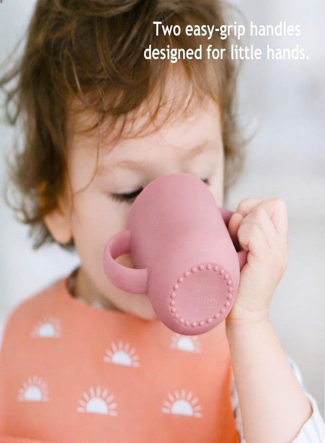 ROCCED Silicone Training Cup for Infants 2 Handles, Toddler Learning Cup Baby Drinking Open Cups Easy Grip Handles Toddler Cup for 6 Months+ 150ml/5oz-Pale Mauve - Image 4