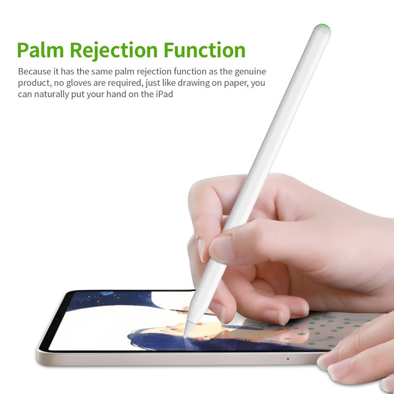 Kingone Wireless Charging Pencil for iPad with Magnetic Charging, only Compatible with for Apple iPad Pro (11/12.9" ), iPad Air 4th/5th Gen, iPad mini 6th Gen, Not Support on 2024/2025 New iPad, White - Image 3