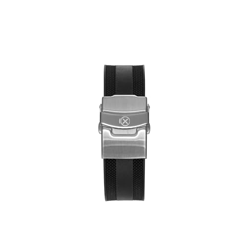 INO Design StrapXPro(SMX02A) Watch Band 21mm Curved-end Rubber Watch Strap Replacement for Seiko Prospex Speedtimer SSC911, SSC913, SSC915, SSC927, SSC929, SSC931, SSC935, SSC939, SSC941, SSC943, SSC945, SSC947 (Black with Silver Clasp) - Image 5
