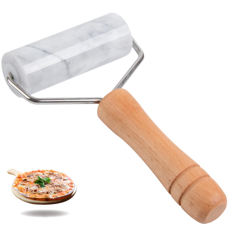 Tianman Small Marble Rolling Pin Pizza Roller Marble Dough Roller NonStick TType For Cake Baking Tortilla Fudge Pizza Cookies and Other Kitchen Baking Cooking Type 2 White