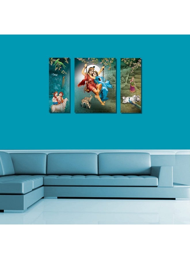Rangoli New Shree Radha Krishna Ji on the Jhula Painting to Décor your Living Spaces Digital Reprint, Size-29cm X 43cm (Pack of 1) - Image 4