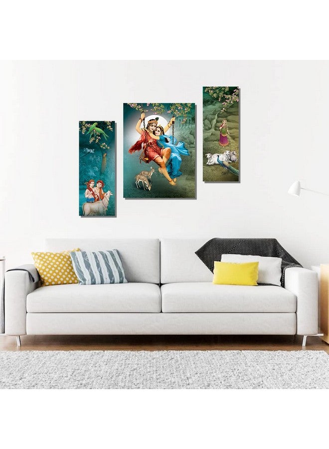 Rangoli New Shree Radha Krishna Ji on the Jhula Painting to Décor your Living Spaces Digital Reprint, Size-29cm X 43cm (Pack of 1) - Image 5