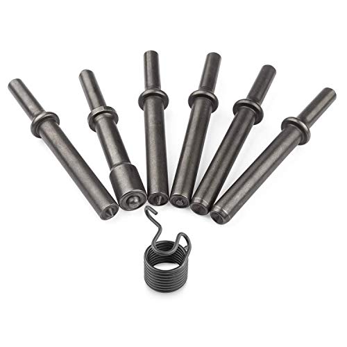 DELE 7 Pcs Air Hammer Rivet Bit Set, Dele 0.401 Shank Smoothing Pneumatic Air Rivet Hammer Tools Kit with Spring - Image 1