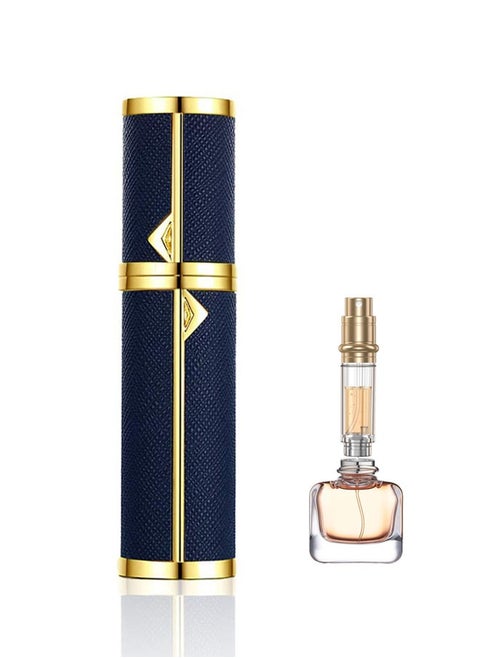 Perfume Bottles Empty Refill, Perfume Atomizer, Refillable Portable Mini Perfume Atomizer, Perfume Spray bottle Atomizer for Travel, Leaking Proof, Luxury Leather, 5ml (Dark Blue)