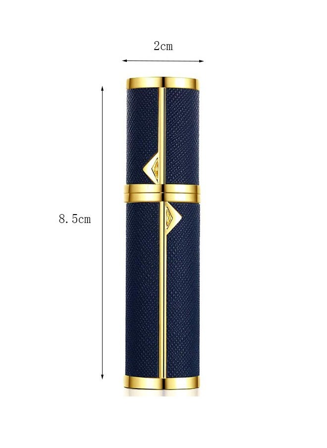 Perfume Bottles Empty Refill, Perfume Atomizer, Refillable Portable Mini Perfume Atomizer, Perfume Spray bottle Atomizer for Travel, Leaking Proof, Luxury Leather, 5ml (Dark Blue)