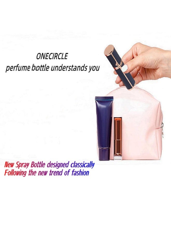 Perfume Bottles Empty Refill, Perfume Atomizer, Refillable Portable Mini Perfume Atomizer, Perfume Spray bottle Atomizer for Travel, Leaking Proof, Luxury Leather, 5ml (Dark Blue)