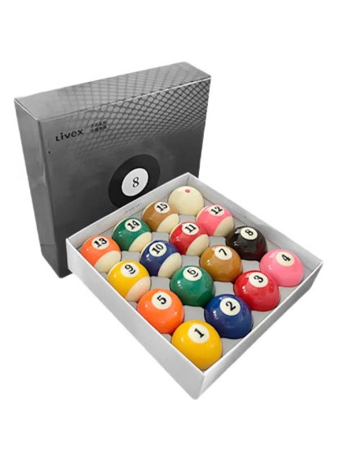 Livex Chinese 8-Ball Standard 3A Crystal Billiard Ball, American 16-Color Pool Ball, Large 57.2Mm Billiard Table Accessory - Image 1