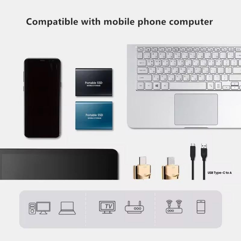 Portable External Hard Drive 2TB, Mini SSD Hard Drives, Solid State External Drives, Computer Backup Drive, USB 3.1 to Type-C Support Data Storage Transfer for Windows XP PC Laptop and Mac - Image 3