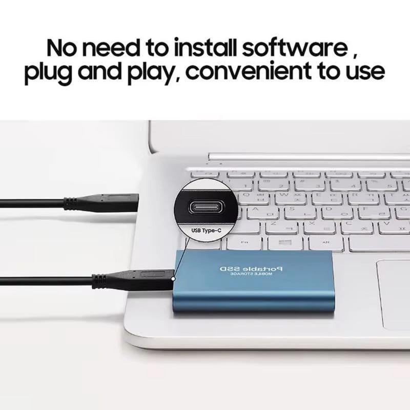 Portable External Hard Drive 2TB, Mini SSD Hard Drives, Solid State External Drives, Computer Backup Drive, USB 3.1 to Type-C Support Data Storage Transfer for Windows XP PC Laptop and Mac - Image 4