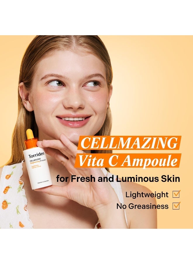 Torriden Cellmazing Brightening Ampoule Vitamin C 5 Complex Serum 30Ml – Hydrating, Tone Correcting, Radiance Boosting Korean Skincare, 1.01 Fl Oz - Image 3