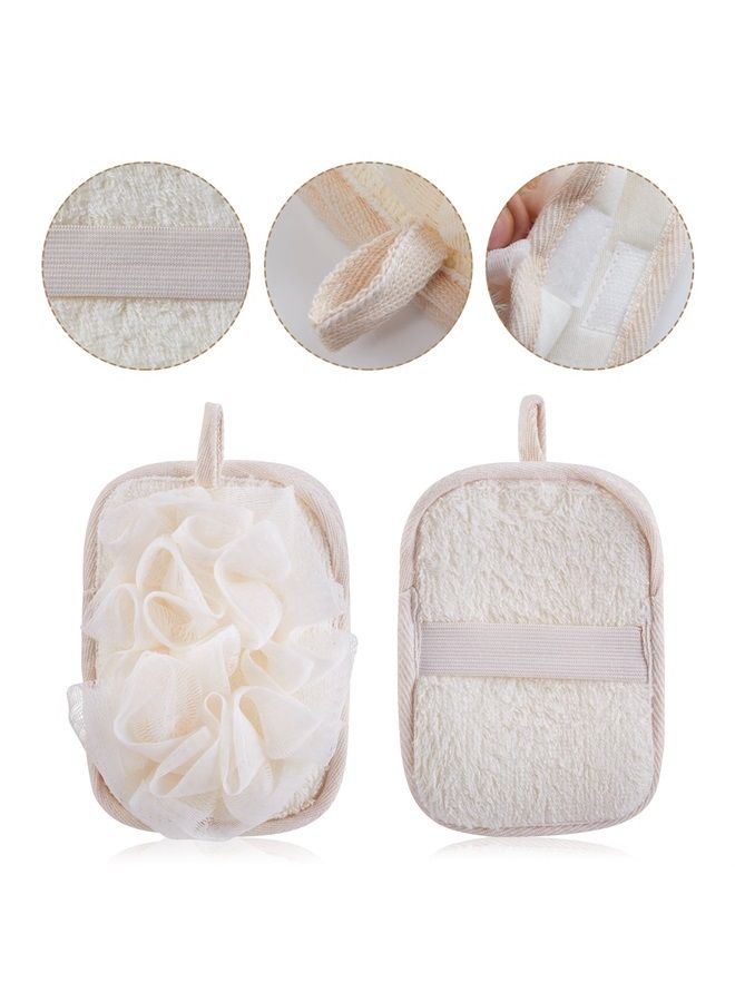 mikimini Bath Mitt for Women, Bath Pouf Mesh Brushes 1 PC Upgraded Version | Loofah Sponge & Exfoliating Pad 2 in 1 Professional Design | Exfoliating Gently with The Elastic (1 Pack) - Image 2