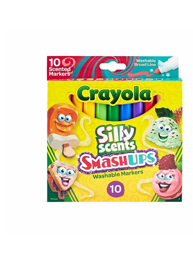 Crayola 10 قطعة من أقلام ماركر سيللي سينتس سماش أبس، أقلام ماركر قابلة للغسل ذات خط عريض - Image 1