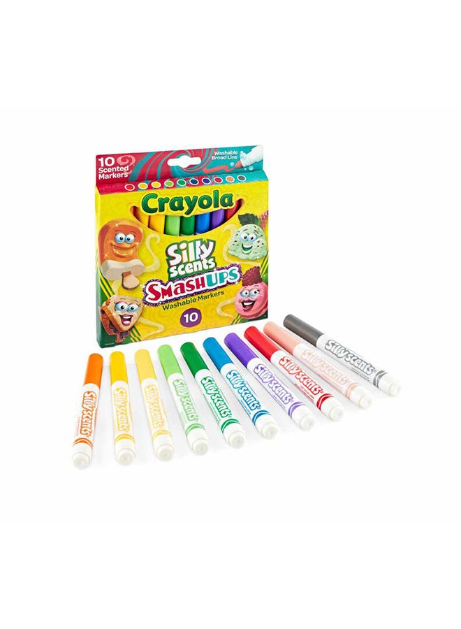 Crayola 10 قطعة من أقلام ماركر سيللي سينتس سماش أبس، أقلام ماركر قابلة للغسل ذات خط عريض - Image 2