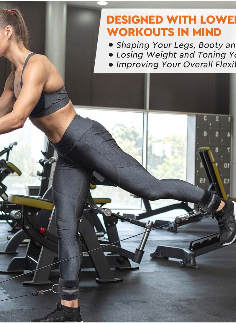 Rightsure - Fitness Ankle Straps Set,Cable Machines Ankle Straps,Adjustable Breathable Ankle Straps with Fixed Rope and Elastic Strings, Ankle Cable Attachments Ankle Cuffs for Gym Home,Legs Glutes and Abs - Image 1