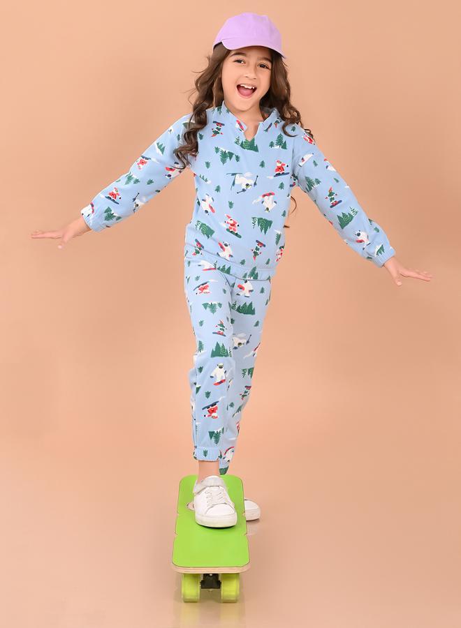 ليل بيكس مجموعة من جوغر مع سويت شيرت فليس بطبعة جرافيك - Image 1